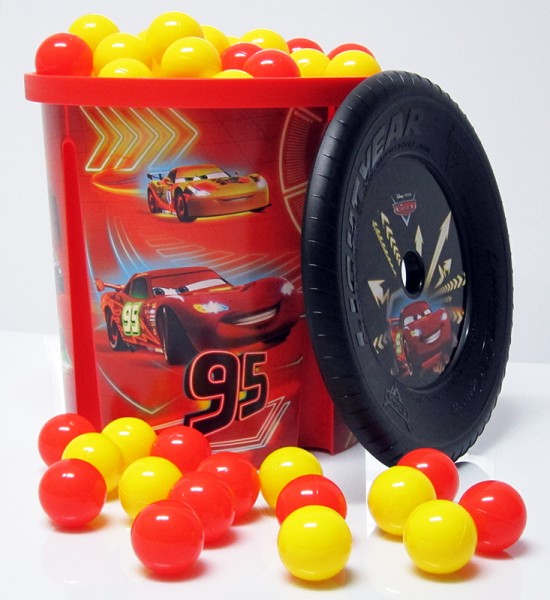 Disney CARS Spielzeug Tonne + 200 Bällebad Bälle rot gelb TÜV geprüft & zertifiziert